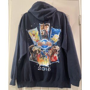 2016 Universal Studios Full Zip Hoodie Jurassic Park Harry Potter Simpsons Sz XL